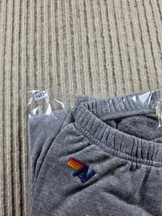 Aviator Nation 5 Stripe Sweatpants Women’s Size XS Heather Grey Blue Stripe - Picture 11 of 11